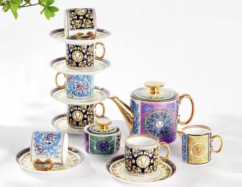 Versace Barocco Mosaic tea set - Versace Cups | Aleppo Gift UAE